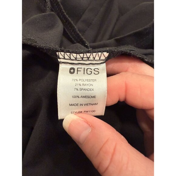 Figs Women's Casma Scrub Top Medium Black Pockets Short Sleeves Workwear - Picture 4 of 9